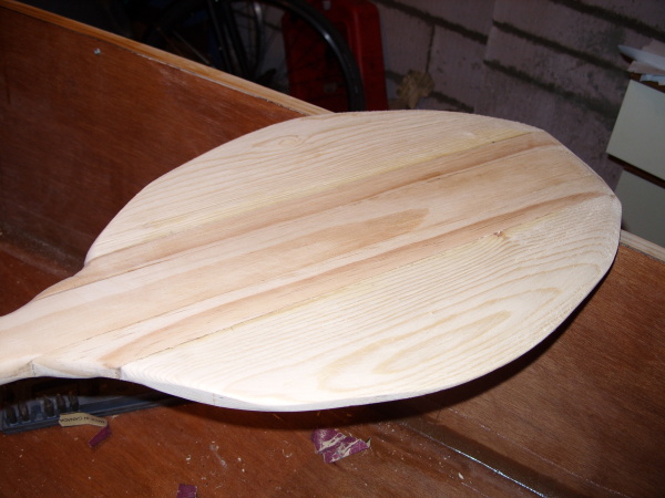 Next, I shaped the paddle blade with the surform: